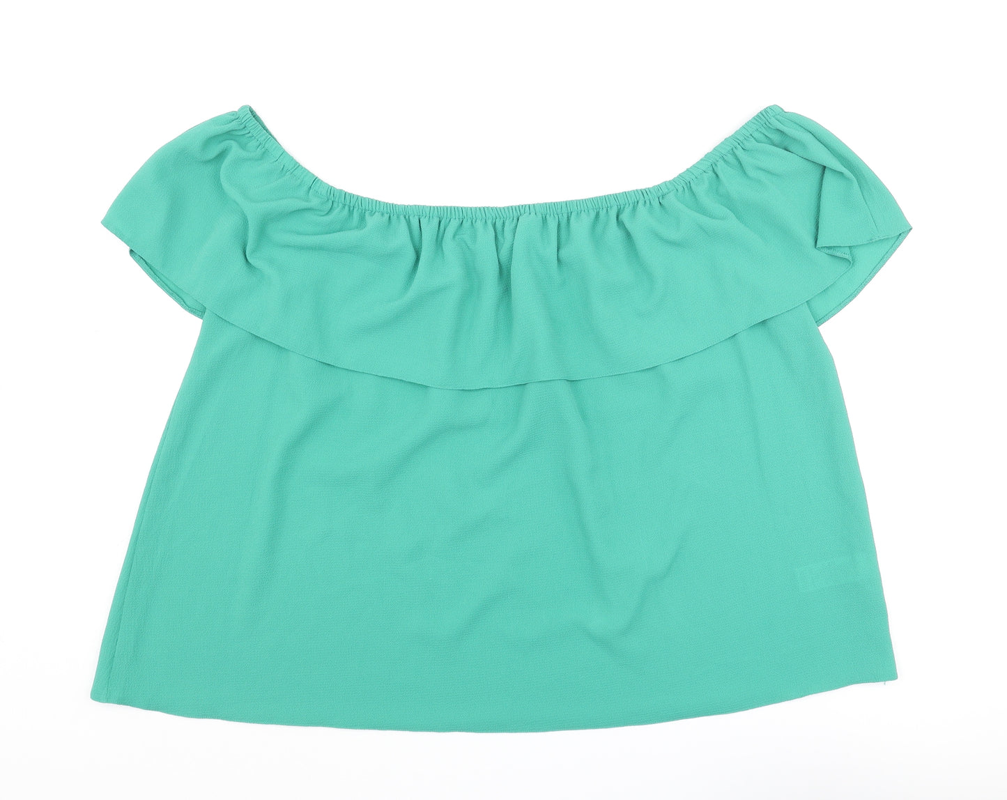 Dorothy Perkins Womens Green Polyester Basic Blouse Size 20 Off the Shoulder