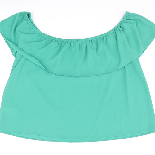 Dorothy Perkins Womens Green Polyester Basic Blouse Size 20 Off the Shoulder