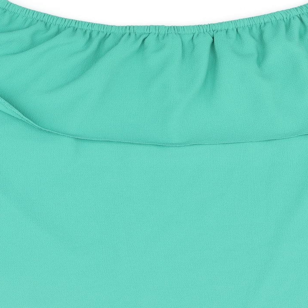 Dorothy Perkins Womens Green Polyester Basic Blouse Size 20 Off the Shoulder