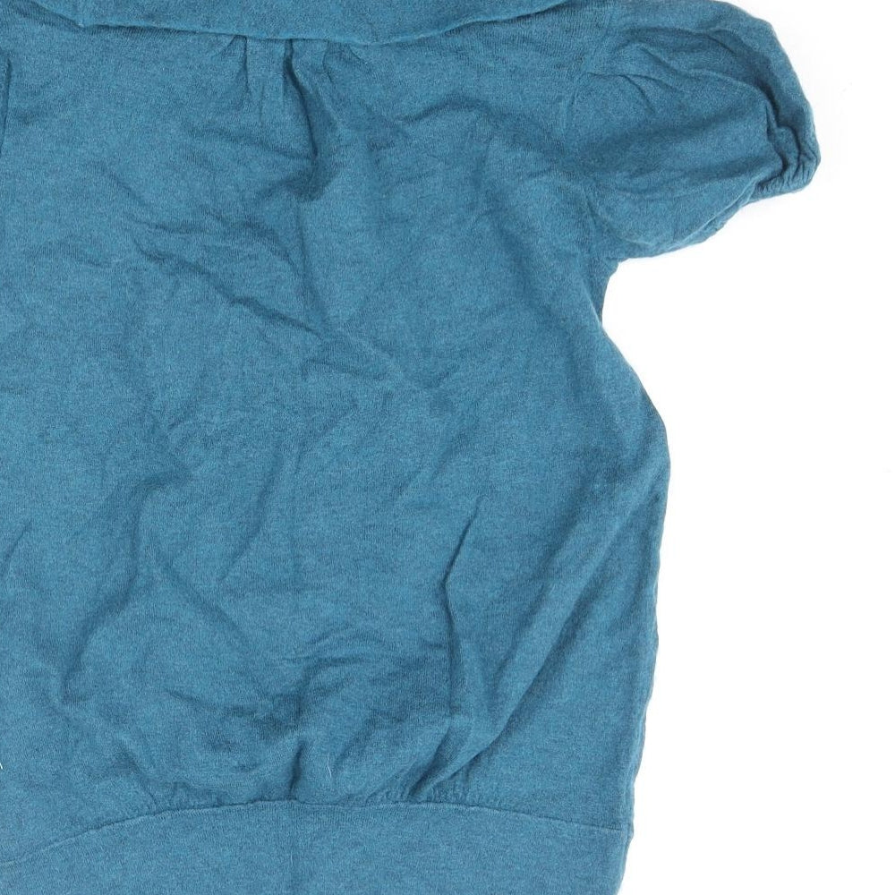 River Island Womens Blue Roll Neck Cotton Pullover Jumper Size 10