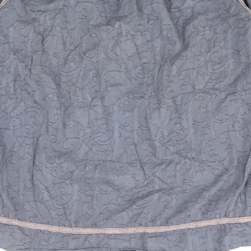 Tassaia Womens Blue Cotton Basic Blouse Size 14 Henley - Lace Trim