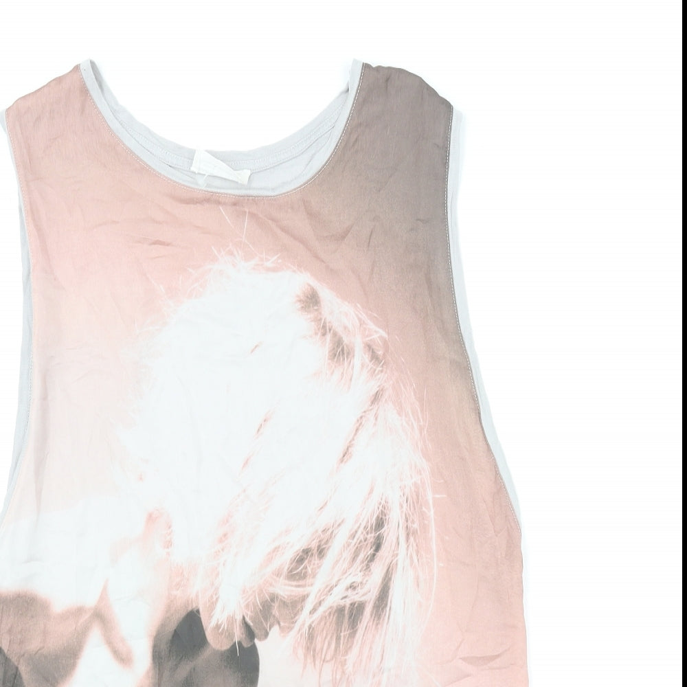 Zara Womens Multicoloured Polyester Camisole Blouse Size M Scoop Neck - Portrait