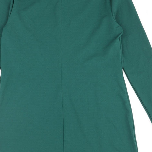 Zara Womens Green Polyester Mini Size L Round Neck Pullover