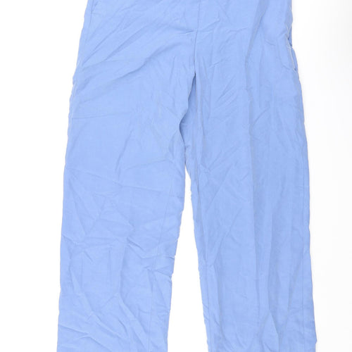 Mango Womens Blue Modal Trousers Size M L32 in Regular