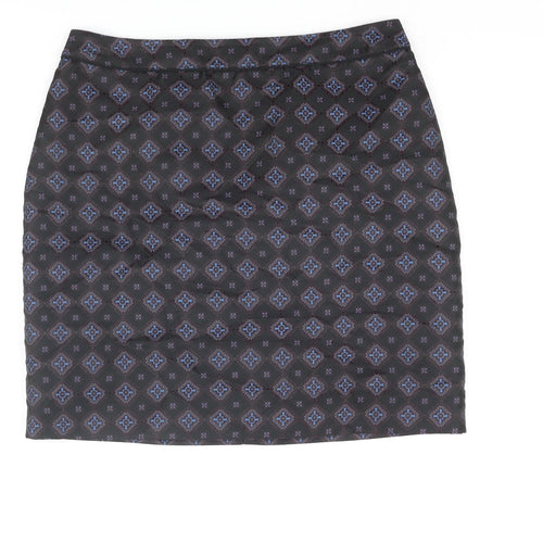 Warehouse Womens Black Geometric Polyester Straight & Pencil Skirt Size 10 Zip