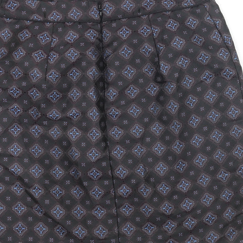 Warehouse Womens Black Geometric Polyester Straight & Pencil Skirt Size 10 Zip
