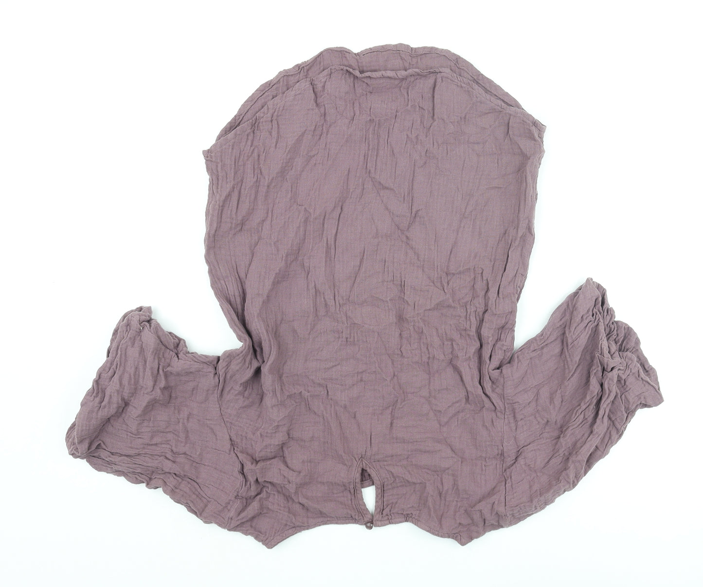 Denver Hayes Womens Purple Cotton Basic Blouse Size M Round Neck