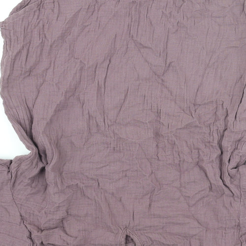 Denver Hayes Womens Purple Cotton Basic Blouse Size M Round Neck