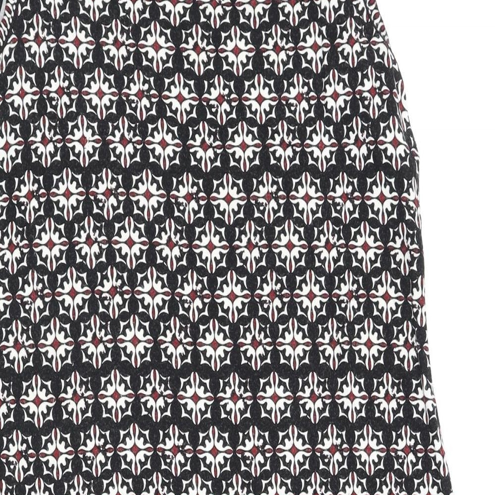 Max Studio Womens Black Geometric Viscose Tank Dress Size M Scoop Neck Pullover