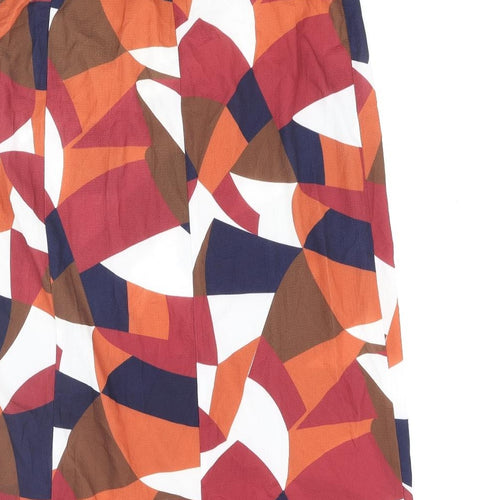Zibi London Womens Multicoloured Geometric Polyester Straight & Pencil Skirt Size 12 Button