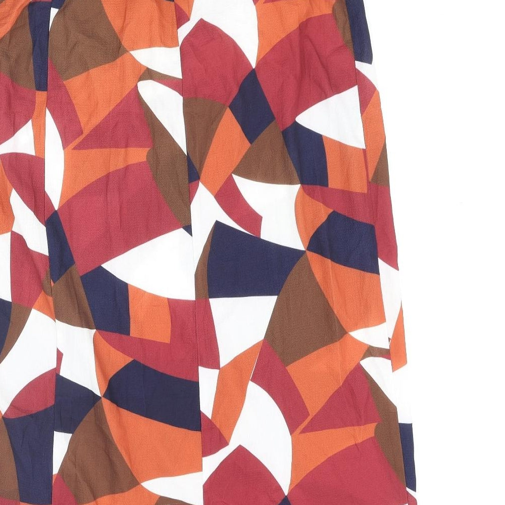 Zibi London Womens Multicoloured Geometric Polyester Straight & Pencil Skirt Size 12 Button