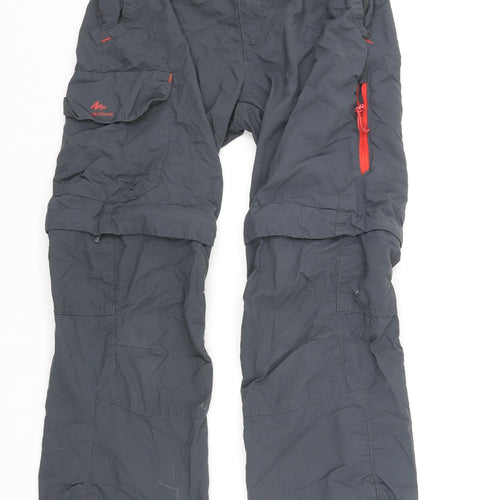 Quechua Boys Grey Polyester Rain Trousers Trousers Size 10 Years L22 in Regular Zip - Zip Off Shorts