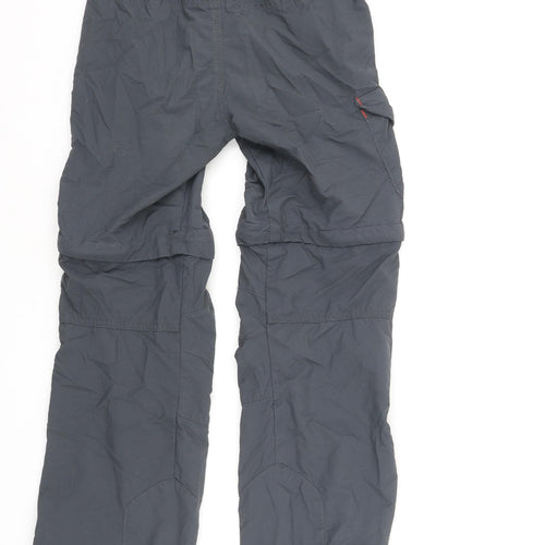 Quechua Boys Grey Polyester Rain Trousers Trousers Size 10 Years L22 in Regular Zip - Zip Off Shorts