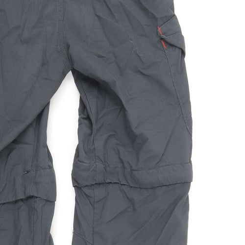 Quechua Boys Grey Polyester Rain Trousers Trousers Size 10 Years L22 in Regular Zip - Zip Off Shorts