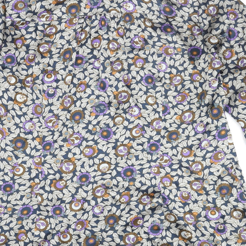 NEXT Womens Multicoloured Floral Polyester Basic Blouse Size 12 Mock Neck - Bow