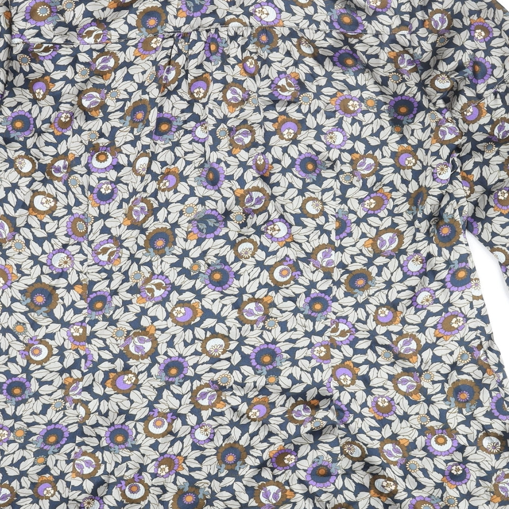 NEXT Womens Multicoloured Floral Polyester Basic Blouse Size 12 Mock Neck - Bow