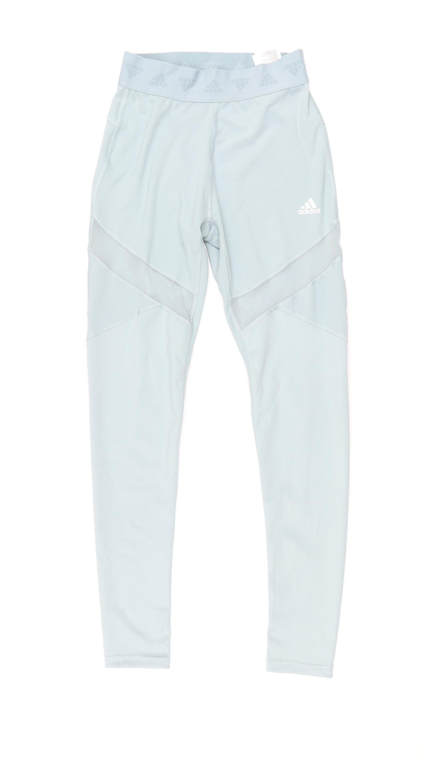 adidas Womens Blue Polyester Cropped Leggings Size S L26 in Regular Pullover - Logo Mesh Panel