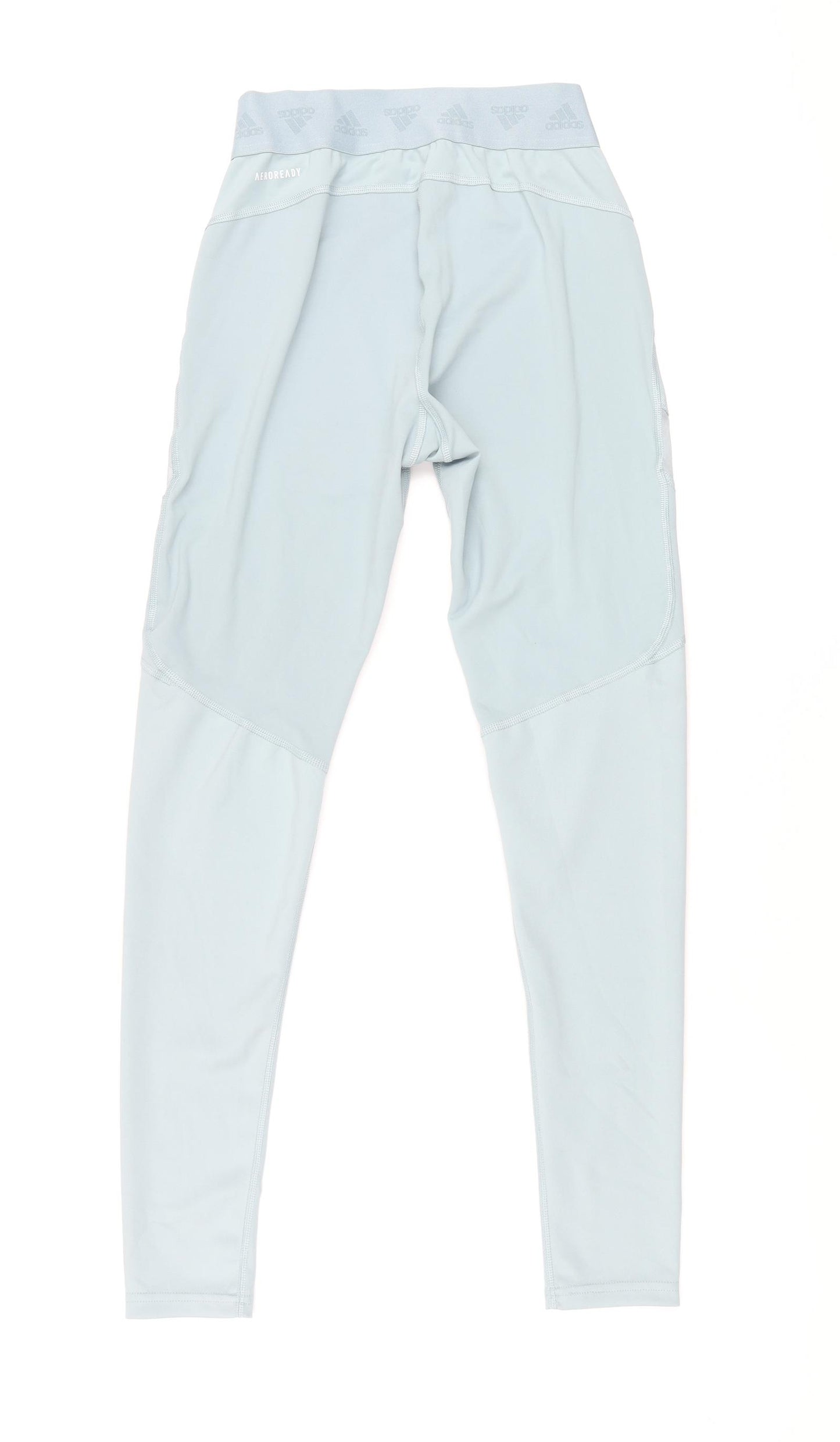 adidas Womens Blue Polyester Cropped Leggings Size S L26 in Regular Pullover - Logo Mesh Panel