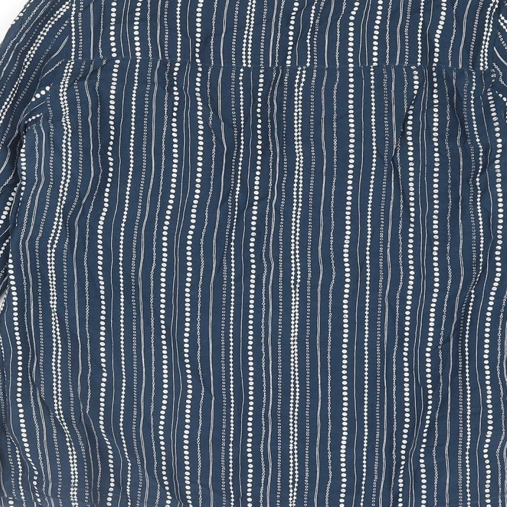 Gap Womens Blue Geometric Polyester Basic Blouse Size S Round Neck - Bow