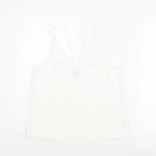 Topshop Womens White Polyester Camisole Blouse Size 10 V-Neck