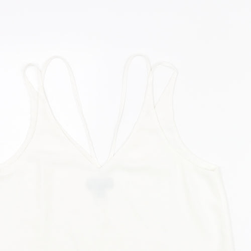 Topshop Womens White Polyester Camisole Blouse Size 10 V-Neck