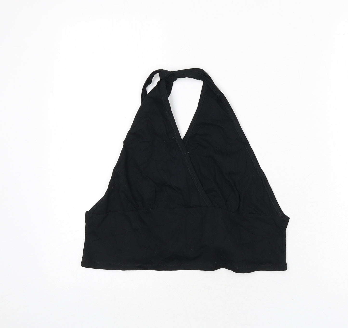 Bill Moase Womens Black Polyester Cropped T-Shirt Size S Halter