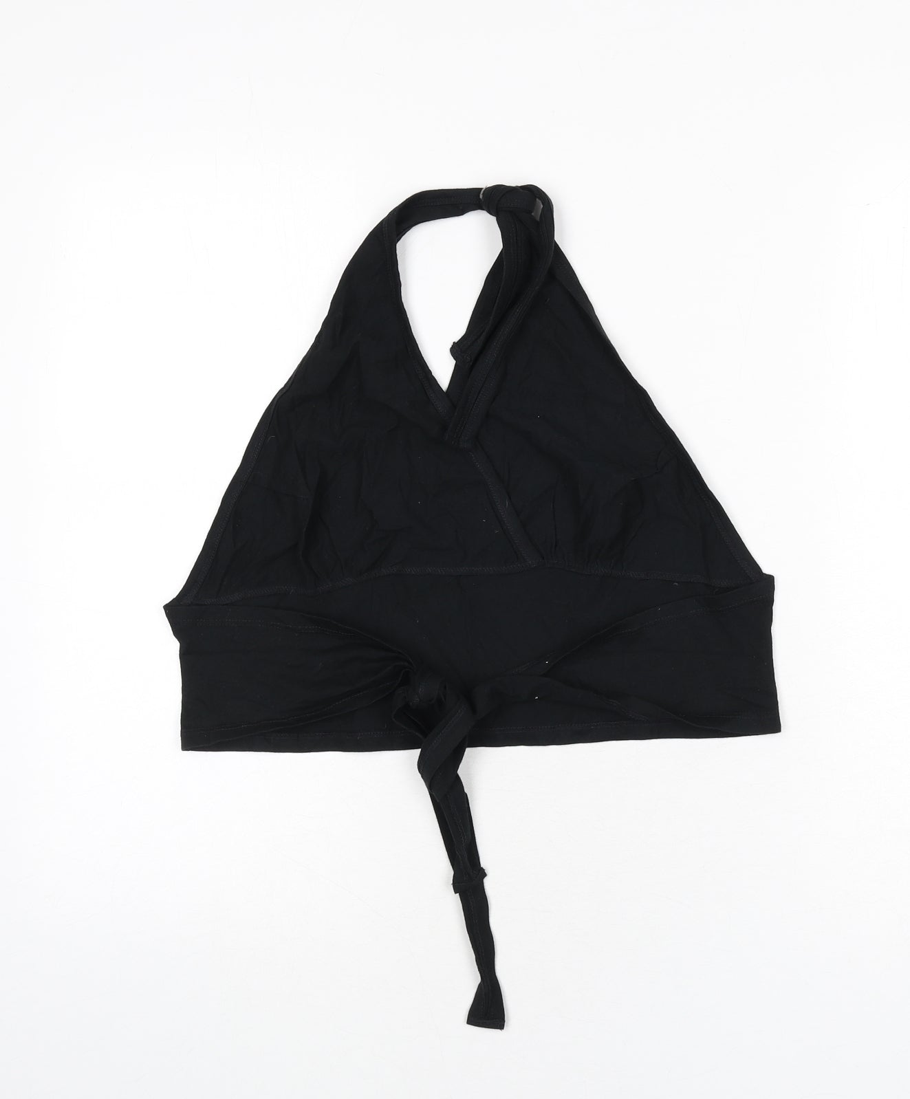 Bill Moase Womens Black Polyester Cropped T-Shirt Size S Halter