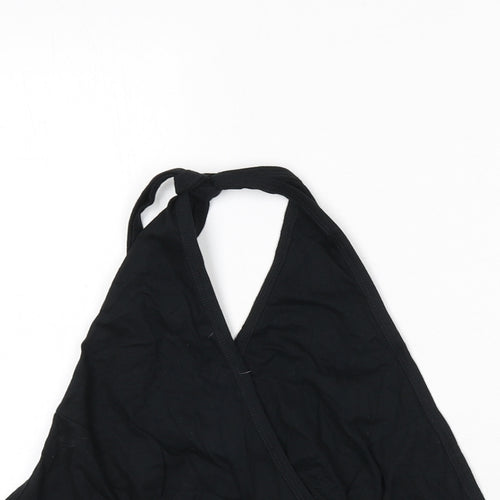 Bill Moase Womens Black Polyester Cropped T-Shirt Size S Halter