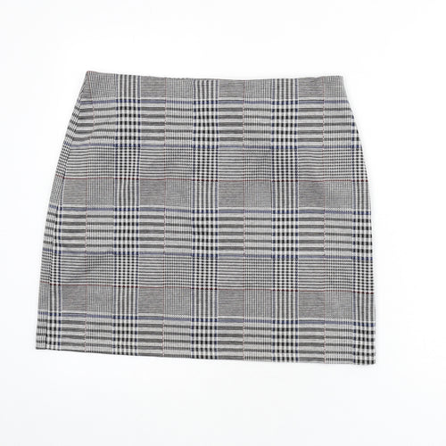 Marks and Spencer Womens Multicoloured Plaid Polyester A-Line Skirt Size 14