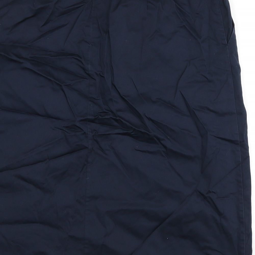 White Stuff Womens Blue Cotton A-Line Skirt Size 18 Zip