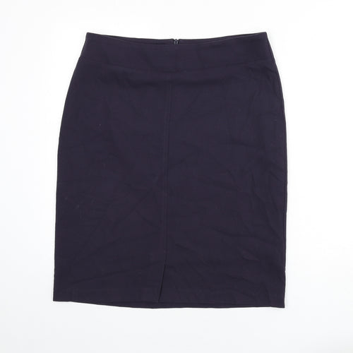 David Napier Womens Purple Polyester Straight & Pencil Skirt Size 14 Zip - Slit