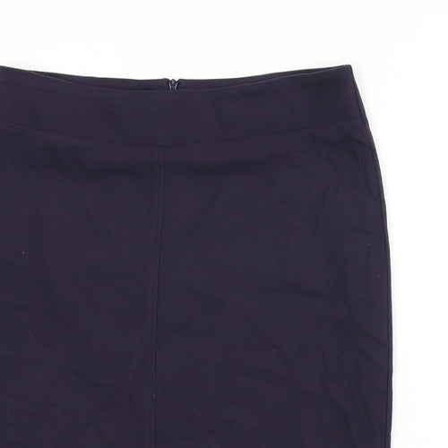 David Napier Womens Purple Polyester Straight & Pencil Skirt Size 14 Zip - Slit