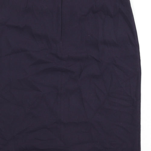 David Napier Womens Purple Polyester Straight & Pencil Skirt Size 14 Zip - Slit