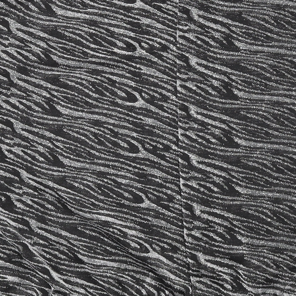 Wallis Womens Black Animal Print Polyester Basic T-Shirt Size L Boat Neck - Zebra Print