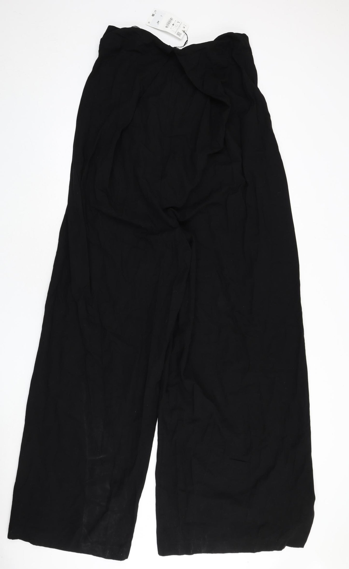 Zara Womens Black Vinyl Jumpsuit One-Piece Size L L35 in Zip