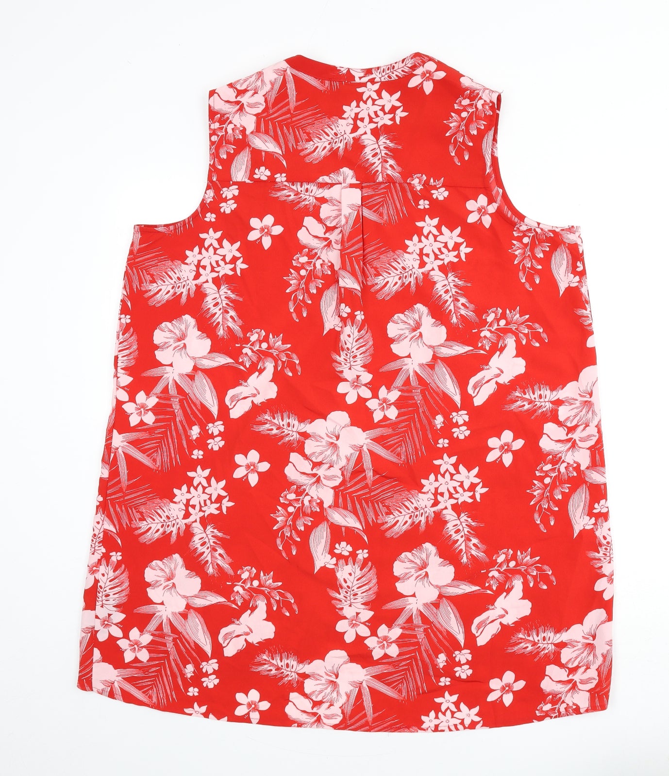 Yours Womens Red Floral Polyester Sheath Size 16 V-Neck Pullover