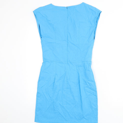 Diva Womens Blue Nylon Bodycon Size L V-Neck Zip