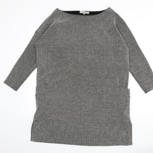 Great Plains Womens Black Geometric Polyester Jumper Dress Size S Boat Neck Pullover