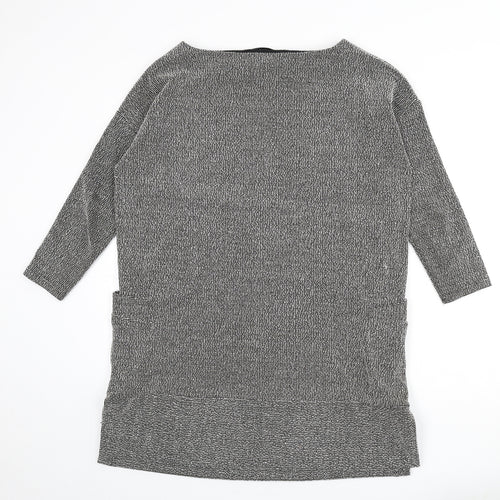 Great Plains Womens Black Geometric Polyester Jumper Dress Size S Boat Neck Pullover