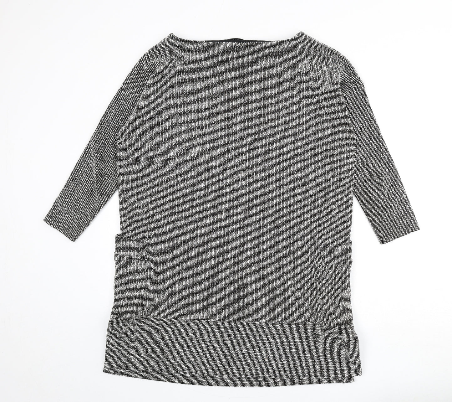 Great Plains Womens Black Geometric Polyester Jumper Dress Size S Boat Neck Pullover