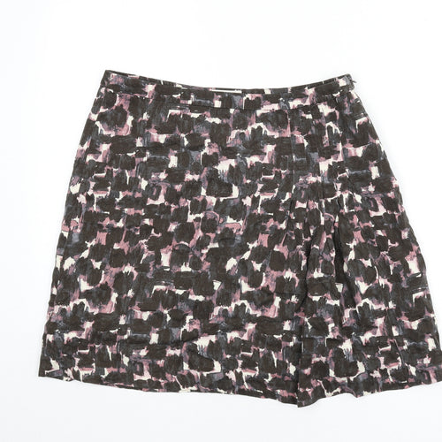 Jackpot Womens Multicoloured Geometric Viscose Flare Skirt Size 10 Zip