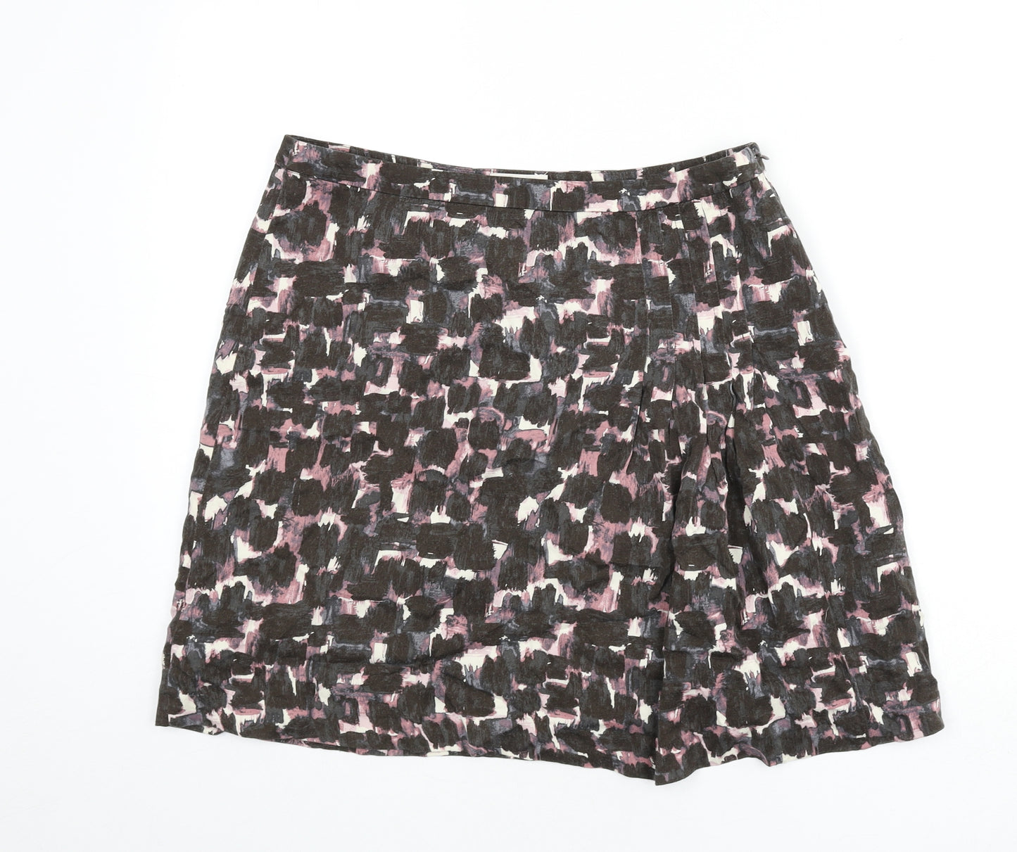 Jackpot Womens Multicoloured Geometric Viscose Flare Skirt Size 10 Zip