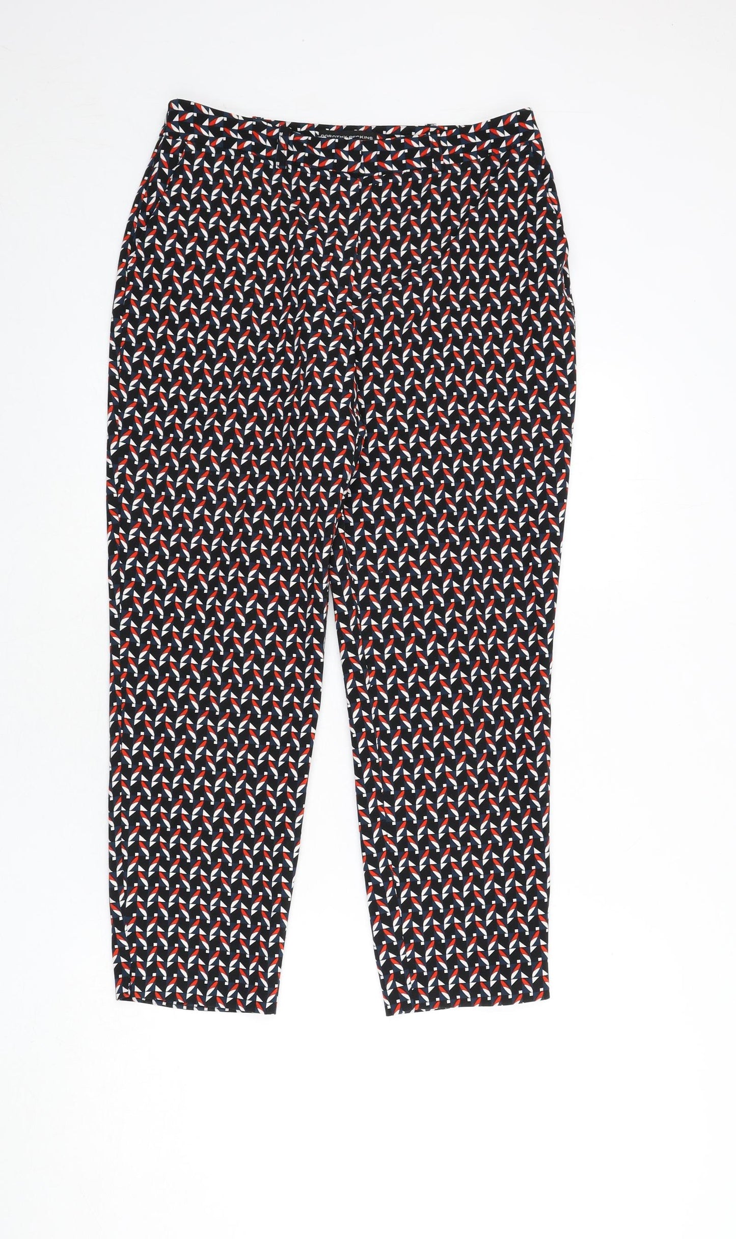 Dorothy Perkins Womens Multicoloured Geometric Polyester Trousers Size 10 L25 in Regular Zip