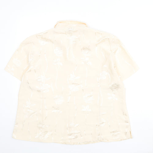 bonma Womens Beige Fair Isle Polyester Basic Button-Up Size 22 Collared