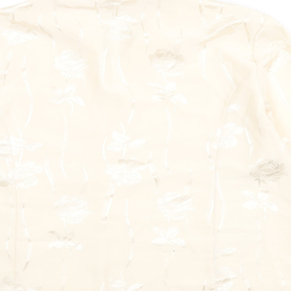 bonma Womens Beige Fair Isle Polyester Basic Button-Up Size 22 Collared