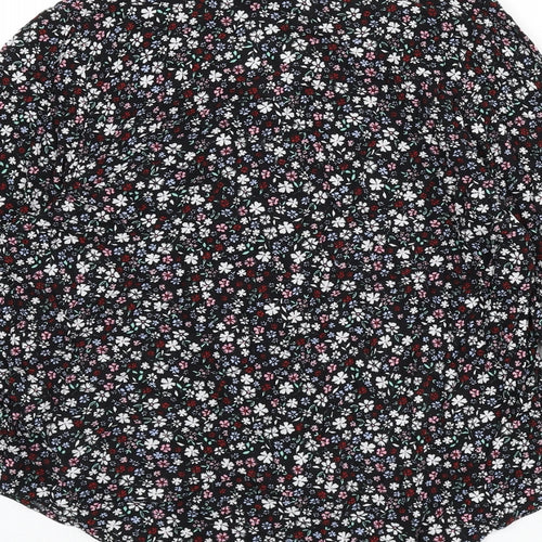 Marks and Spencer Womens Multicoloured Floral Viscose Basic Button-Up Size 10 V-Neck