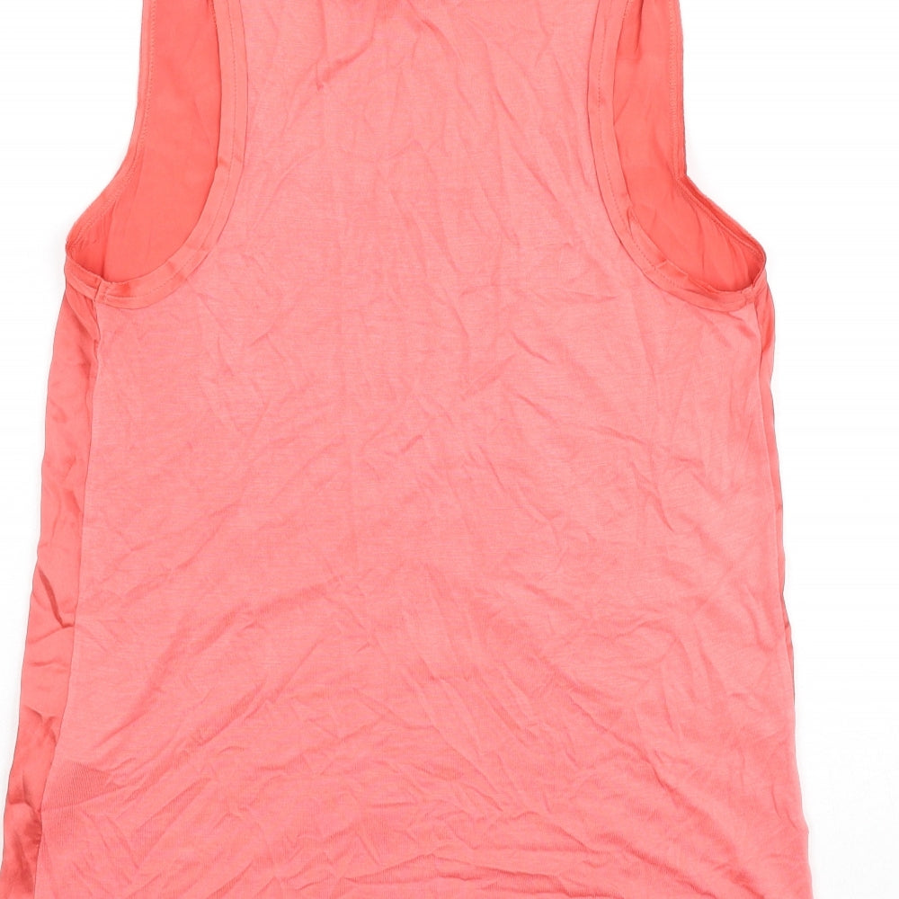 Reiss Womens Pink Silk Basic Tank Size S Scoop Neck