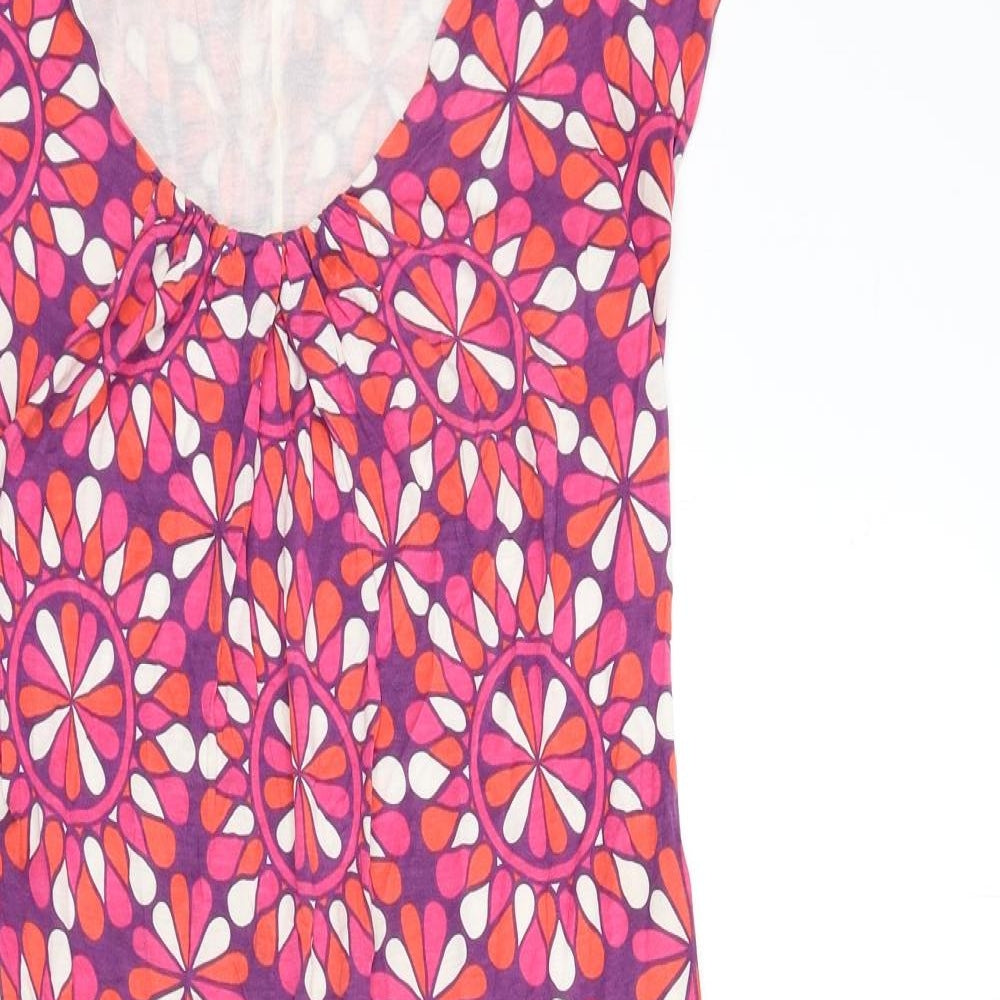 Boden Womens Multicoloured Geometric Lyocell A-Line Size 12 Scoop Neck Pullover