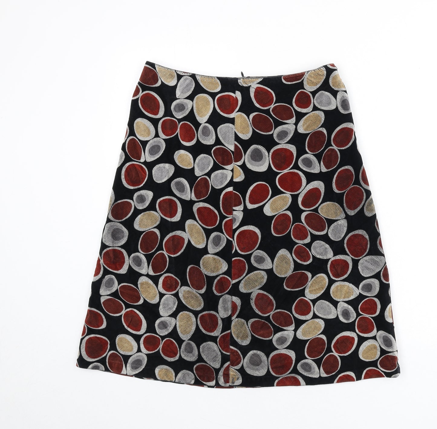 Hobbs Womens Multicoloured Geometric Cotton A-Line Skirt Size 12 Zip