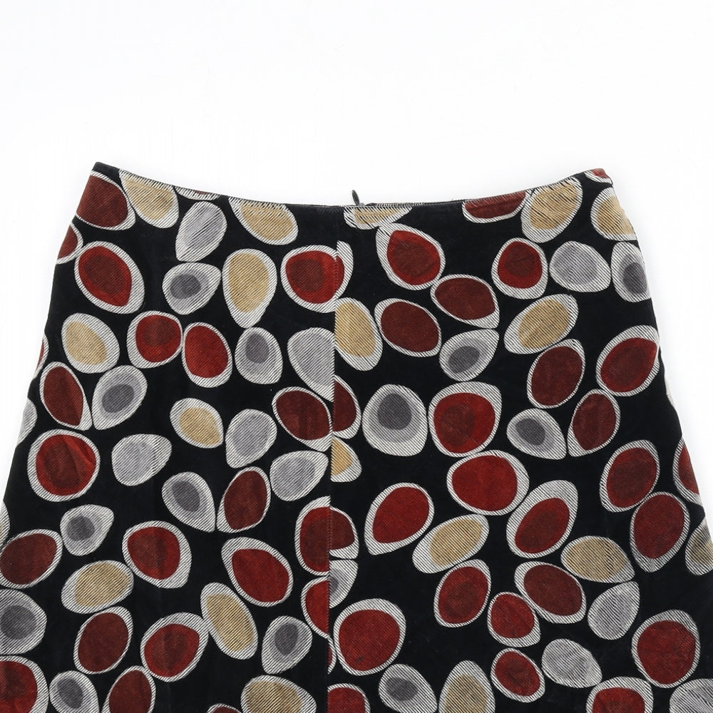 Hobbs Womens Multicoloured Geometric Cotton A-Line Skirt Size 12 Zip